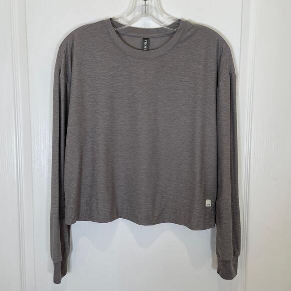 Vuori Daydream Crew Top in Heather Gray Long Sleeve S - Picture 2 of 5